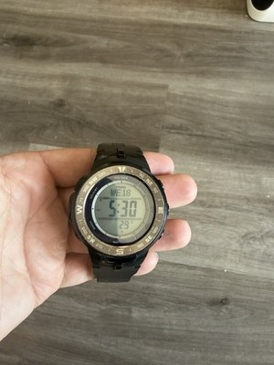 Men Casio Pro Trek  Solar Black Resin ABC Wristwatch PRG-330-1
