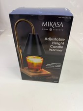 Mikasa Adjustable Height Candle Warmer Lamp w/ Timer Halogen Bulb White Wood