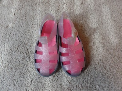 Girl's, Igor Dark Pink with Clear Silver Glitter Straps, Size:  EU30/US 12, NWT