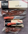 2 Schrade USA Orange Handle Knives 150 OT Deerslayer & 152 Sharpfinger, LE, NOS