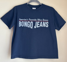 Bongo American Jeans Cropped Tee Shirt Women's Large USA Made Gene Montesano Y2K