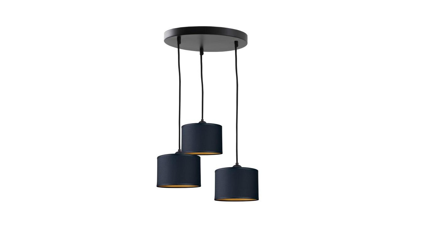 Hanging Lamp Modern Lampshade 3x E27 Flow Black 333
