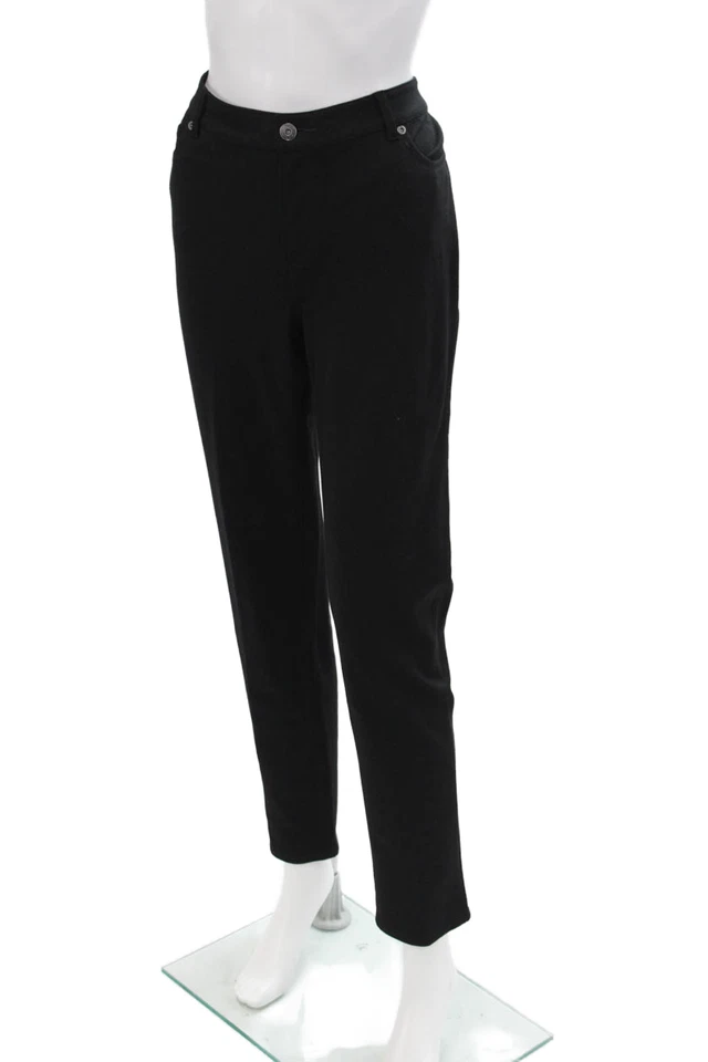 Two by Vince Camuto Womens High Rise Zip Up Slim Leg Pants Black Size 12 - Image 2 of 4