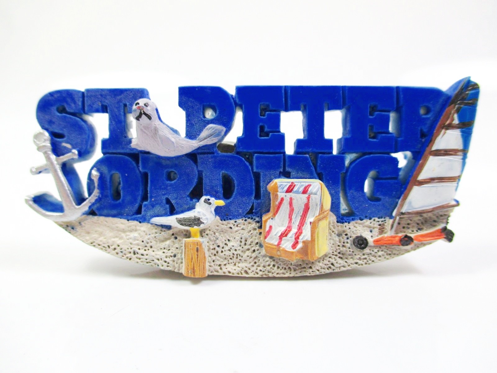 St. Peter Ording Magnet Poly Souvenir Germany Beach Chair Seal Seagull Anchor...