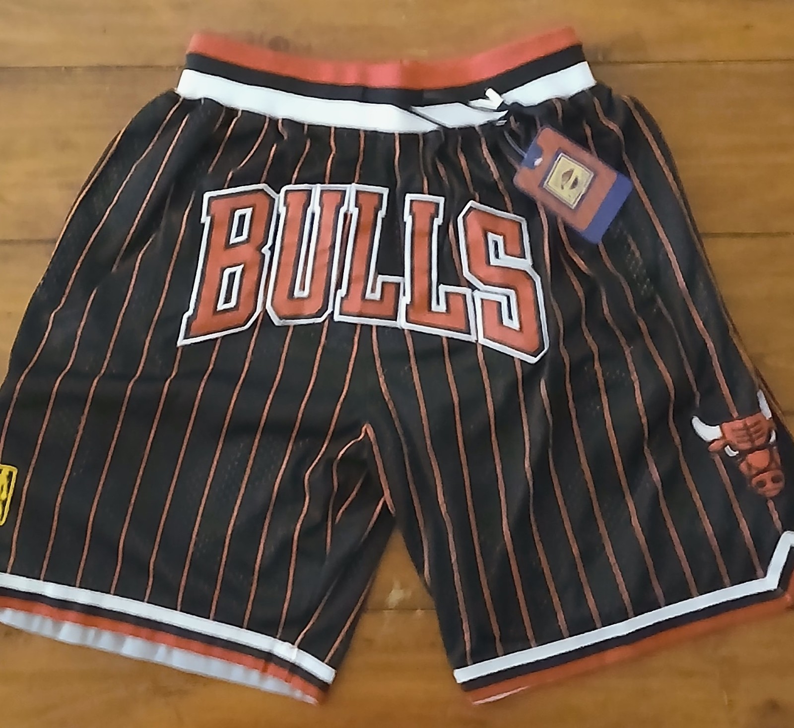 Just Don Vintage Chicago Bulls Black Red Pin Striped Shorts 1996-97