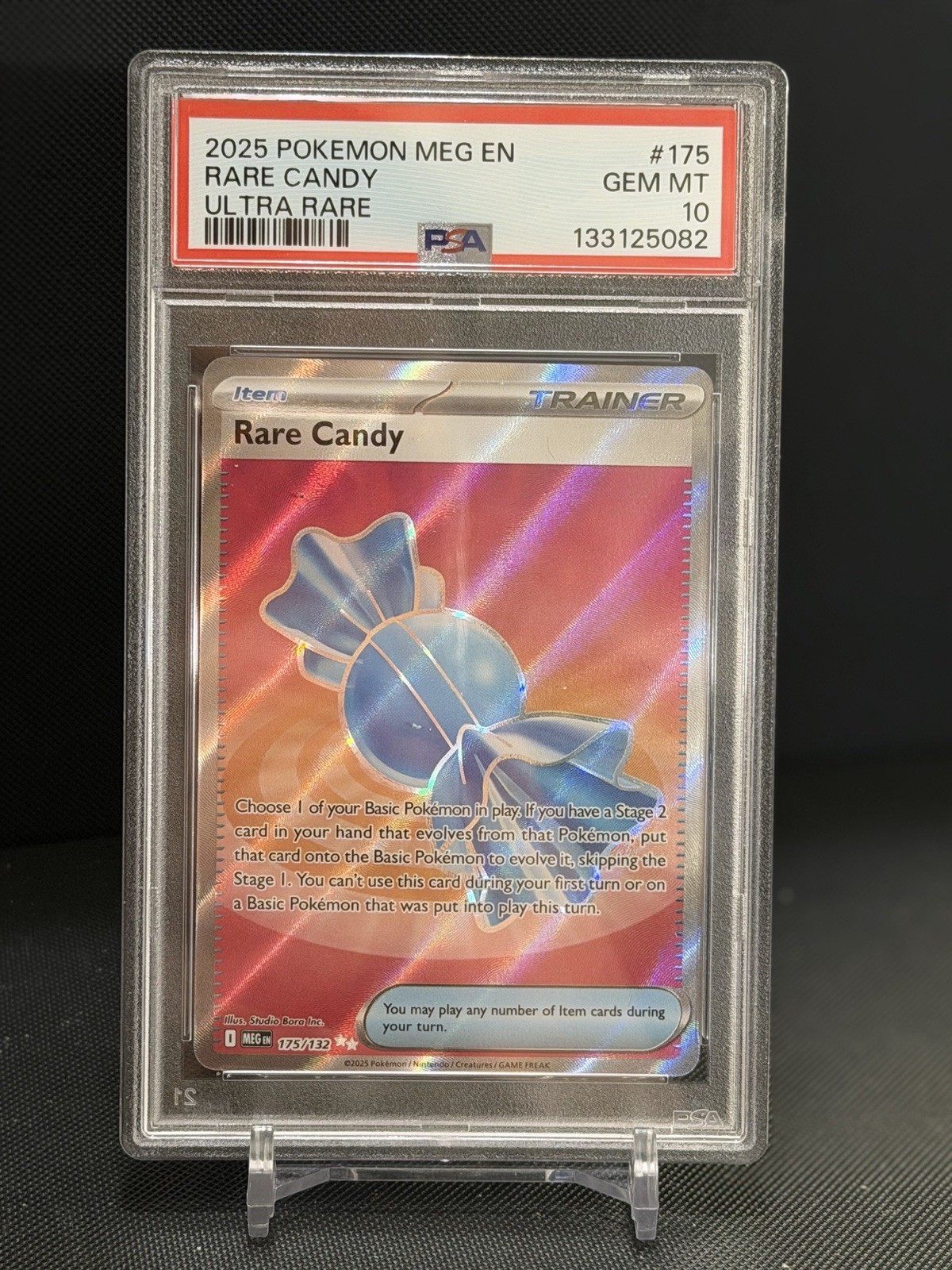 Psa Gem Mint  10 - 2025 English Rare Candy 175/132 Ultra Rare Mega Evolution
