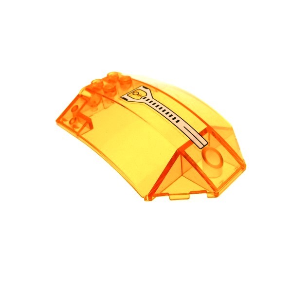 1X Lego Windshield 8X6X2 Transparent Orange Sticker Mars 41751 X224PB035