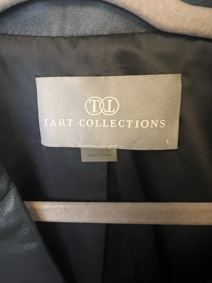 TART COLLECTION Chaqueta Moto Cuero Genuino Talla Grande Foto 2 de 4