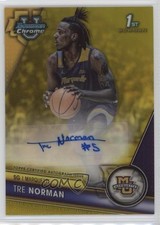 2023-24 Bowman U Chrome Prospect Yellow Refractor 35/75 Tre Norman Auto 3hd