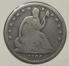 1866 50c Seated Liberty Half Dollar ** AH3158