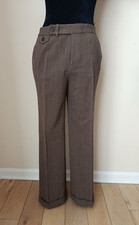 Lauren Ralph Lauren Women  s Brown Wool Pleated Pants Size 4P
