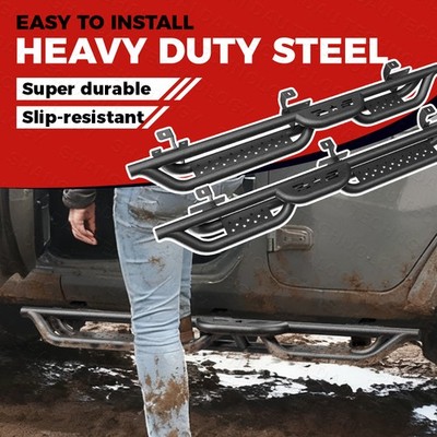 Running Boards for 2018-2026 Jeep Wrangler JL 4 Door 6'' Drop Down Side Step Bars