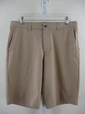Men's sz 32 Lululemon Commission Shorts Relaxed Khaki Tan Warpstreme 11  M7A83S