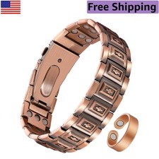 Men's Adjustable Copper Bracelet with 3800 Gauss Magnets in Gift Box
