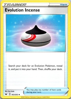 Evolution Incense Uncommon SWSH01: Sword & Shield Base Set 163/202 NM