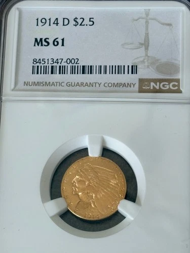 1914-D Indian Quarter Eagle — photo from the most recent tracked eBay sale