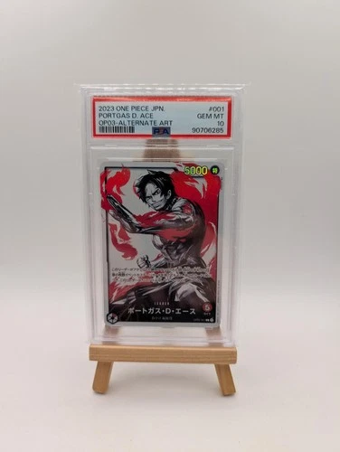 GEM MT PSA 10 PORTGAS D. ACE OP03-001 LEADER ALT ART ONE PIECE CARD JAPANESE