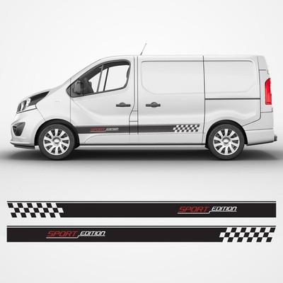 Für Renault Trafic Seiten Racing Streifen für Van - SWB, Custom Van Aufkleber