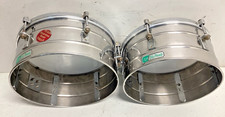 Pair of Vintage LP Tito Puente Timbales Drum 14 and 15" Palisades NJ Green Label