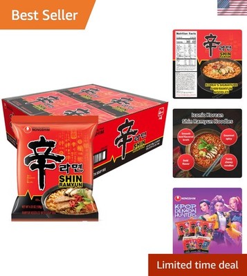 Shin Ramyun Noodles, Spicy Korean Signature Instant Ramyun, Rich Beef Flavore...