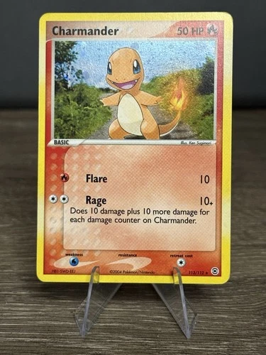 2004 Pokemon CHARMANDER Ex FireRed & LeafGreen SECRET RARE Holo 113/112 NM