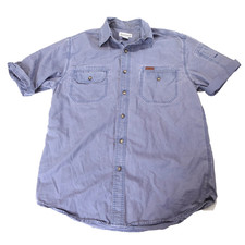Carhartt Work Shirt Size M Rugged Canvas Utility Mechanic Relaxed Blue