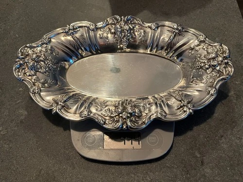 14.24 ozt - Francis I by Reed & Barton 925 Solid Sterling Silver Bread Tray X568