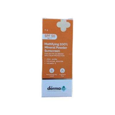 The Derma Co Mineral Powder Sunscreen SPF 50 Powder 4g | Matte Finish | Us Ship
