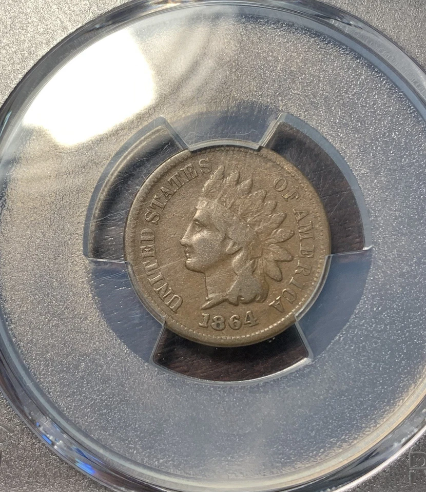 1864 1c L On Ribbon Bronze Indian Head Cent IHC PCGS F15 - Image 3 of 4