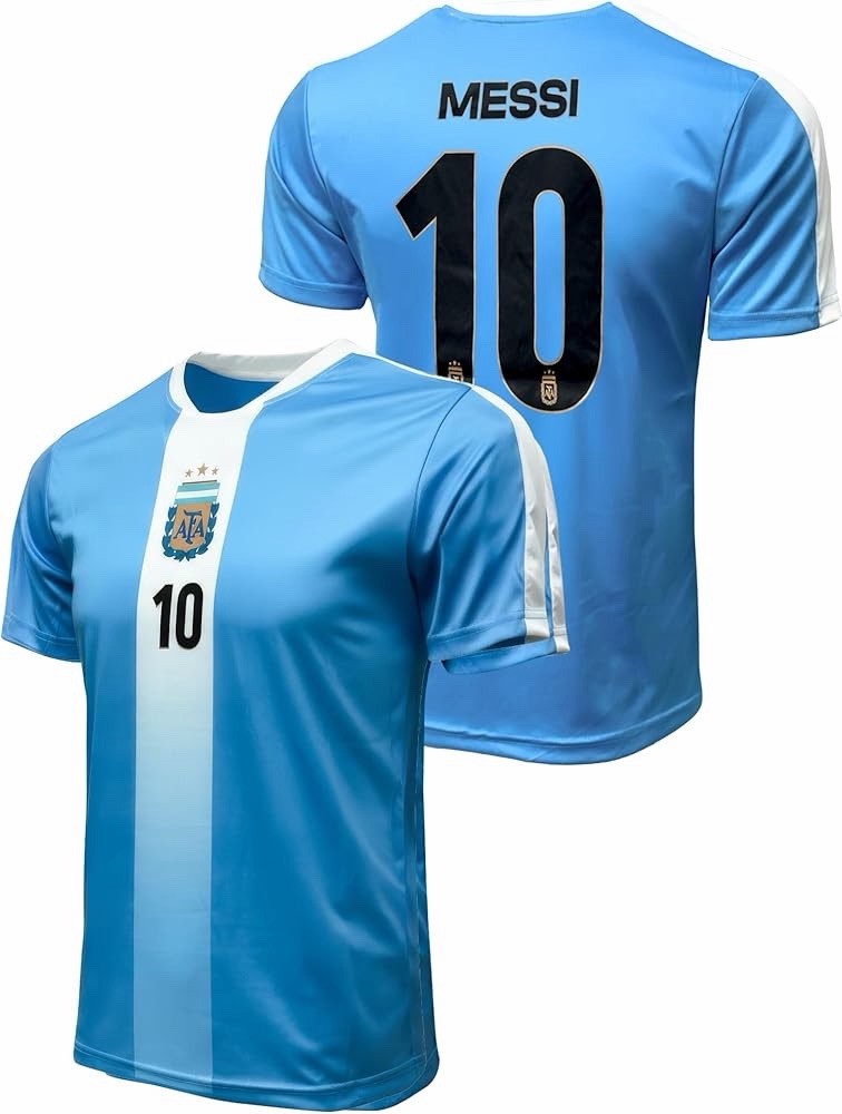 Argentina Lionel Messi #10 Soccer Jersey Shirt Size M Blue/White Official