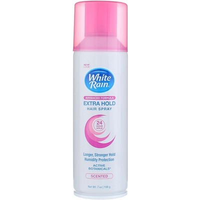 5 Pack White Rain Extra Hold Hair Spray Aerosol, Scented, 7 oz