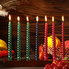 BBTO 8 Pcs Kwanzaa Kinara Set 8 x 0.79 inches, black, red, green 