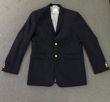 Izod Navy Boys Blazer 18 R Sport Coat Blue Single Breasted Gold Buttons Preppy