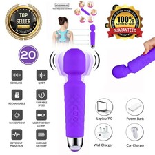 20 Speed Handheld USB Massager Wand Vibrating Massage Full Body Therapy Motor US
