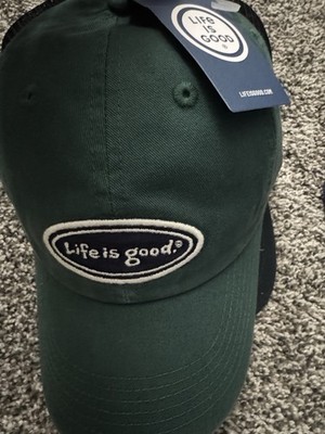 Life is Good Men s Green Solid Logo Baseball Cap Hat One Size