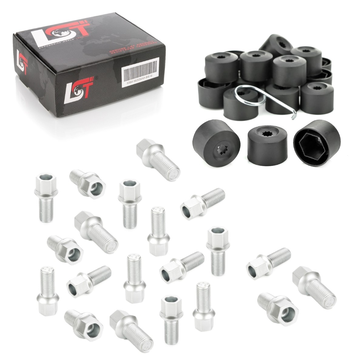 20X Wheel Bolt Caps Set Ball Head M14X1.5X27 For VW EOS 1F7 1F8