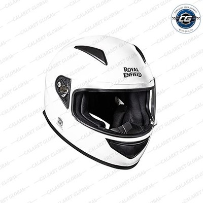 Street Prime Mono Open Face Helmet With Visor For Royal Enfield Rider - White