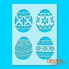 Easter Egg Stencil Set - Premium Mylar 190 Micron Stencil - Reusable