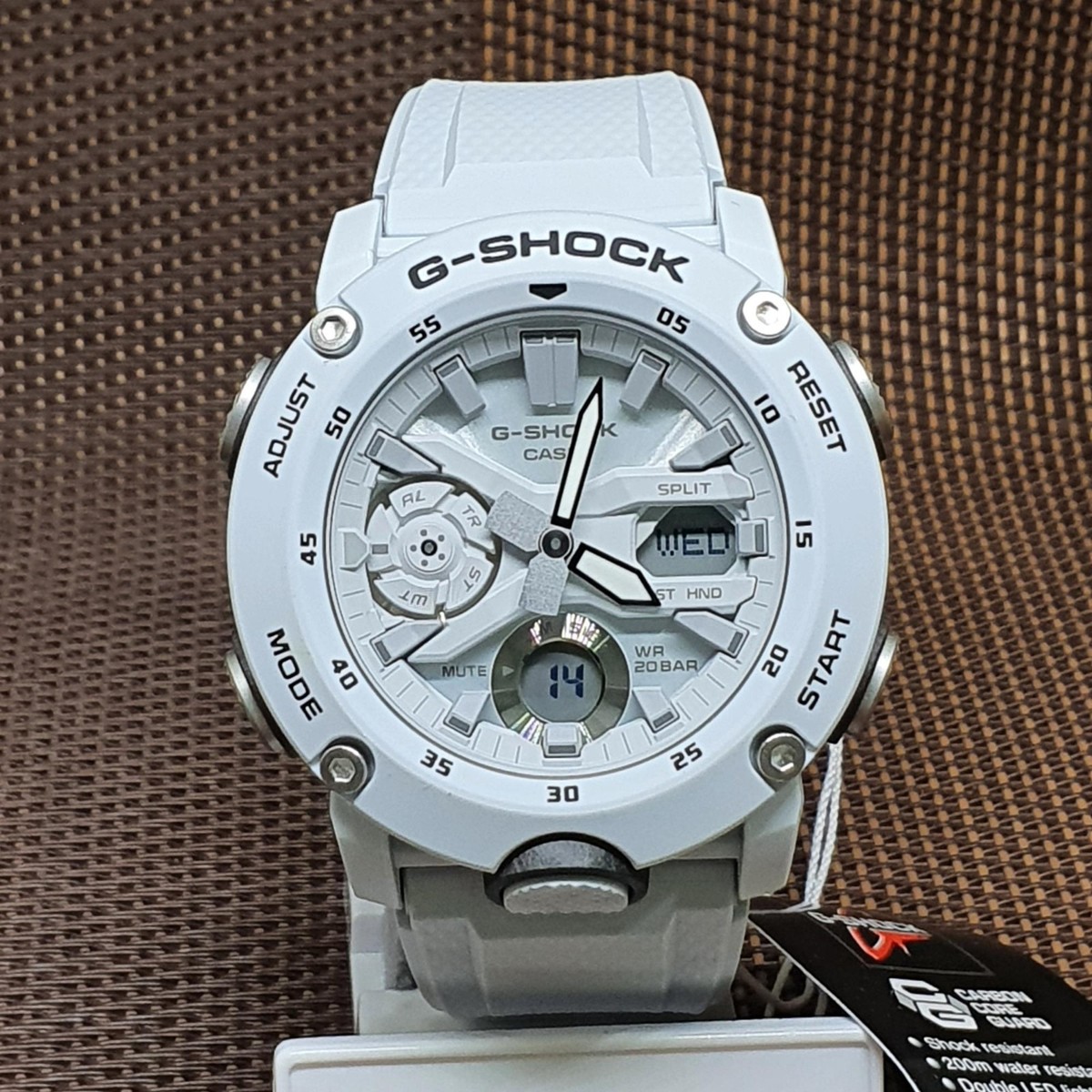 Casio G-Shock GA-2000S-7A White Monotone Analog Digital Men