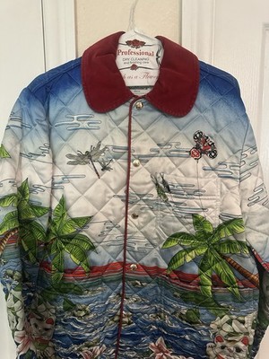 Casablanca Tennis Club Quilted Multicolor Floral Nature Jacket Button Front