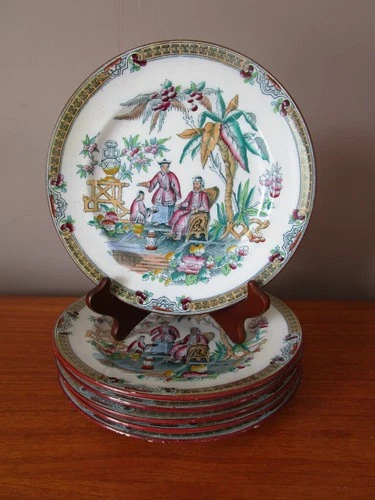 6 Antique Beijing JB Model 21cm Flat Plates