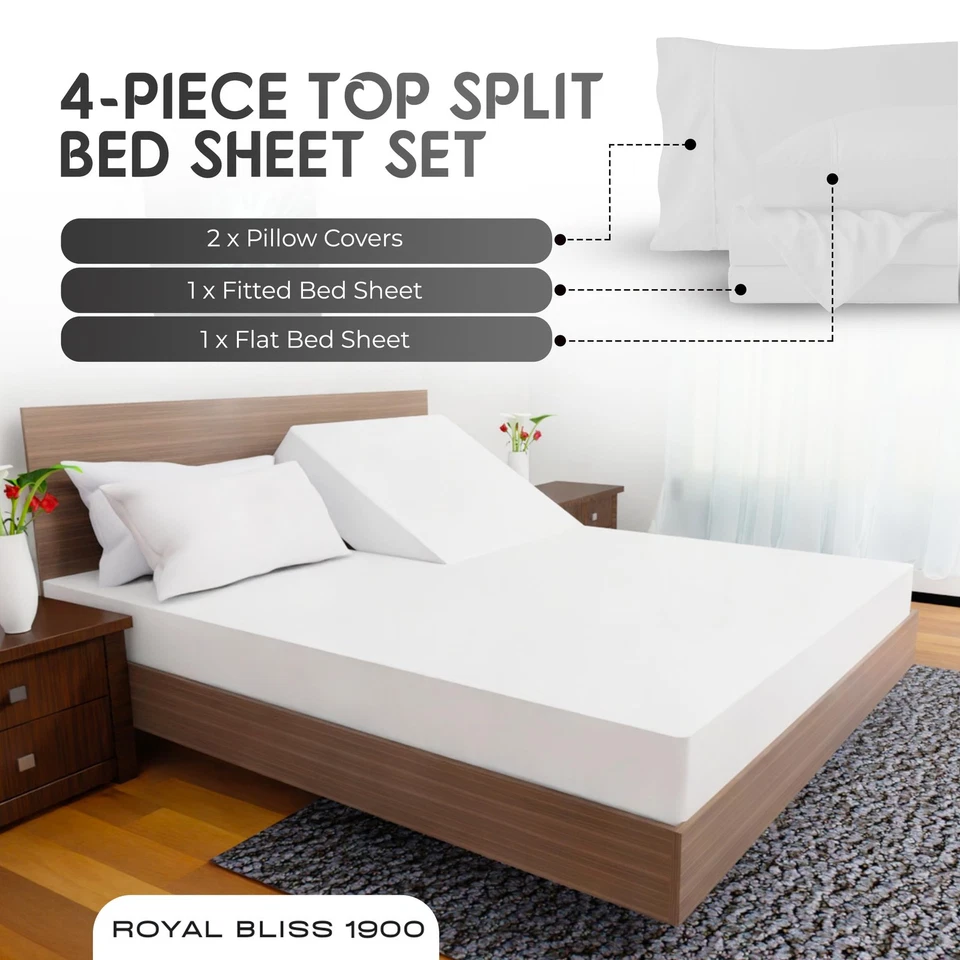 Lençol TOP Split King Royal Collection 1900 algodão egípcio bambu qualidade - Imagem 4 de 4