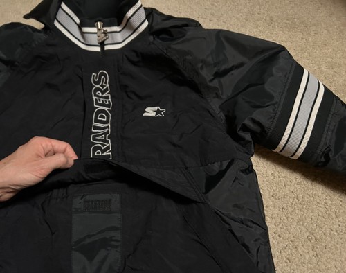 Vintage OAKLAND RAIDERS Jacke STARTER Pro Line Pullover LA Vegas LARGE Herren Zip - Bild 12 von 24