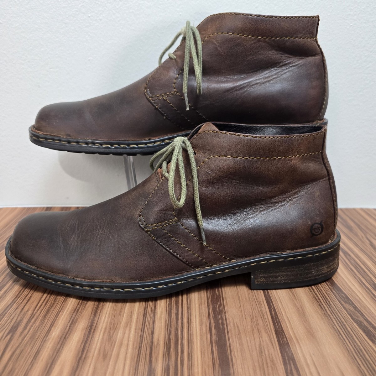 Born Chukka Boot Mens Brown Lace Up Square Toe Casual Comfort