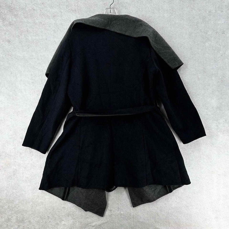 Michael Kors Peacoat Jacket Womens LARGE Black Shawl Collar Sweater