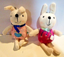 Lot of 2 Soft Plush Bunnies For Phone, Purse, Backpack Charm Strap - NWOT 17