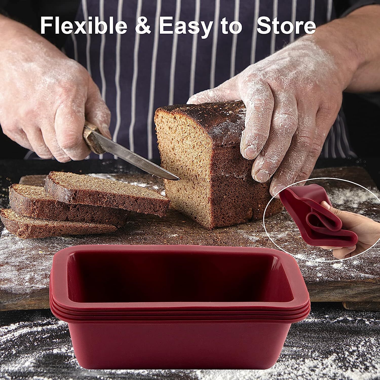 Silicone Mini Loaf Pan Set of 4 Nonstick Easy Release Rectangle Mini Bread Pan eBay