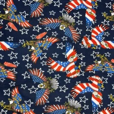 Patriotic American Eagles Fleece Fabric - 60" Wide - Sold by The Yard & Bolt