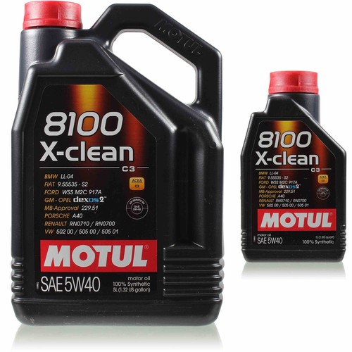 6 Liter Original Motul 8100 X-clean 5W-40 Motoröl für MB Ford Porsche Opel