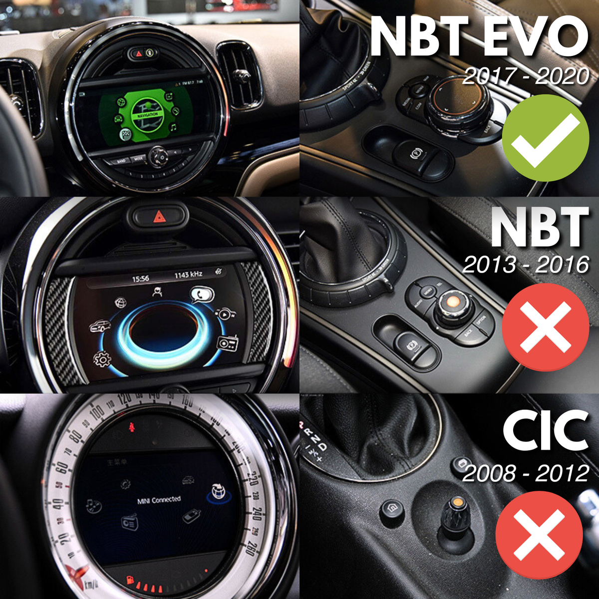 Mini Clubman F54 2017-2020 Carplay Android Auto NBT EVO Retrofit